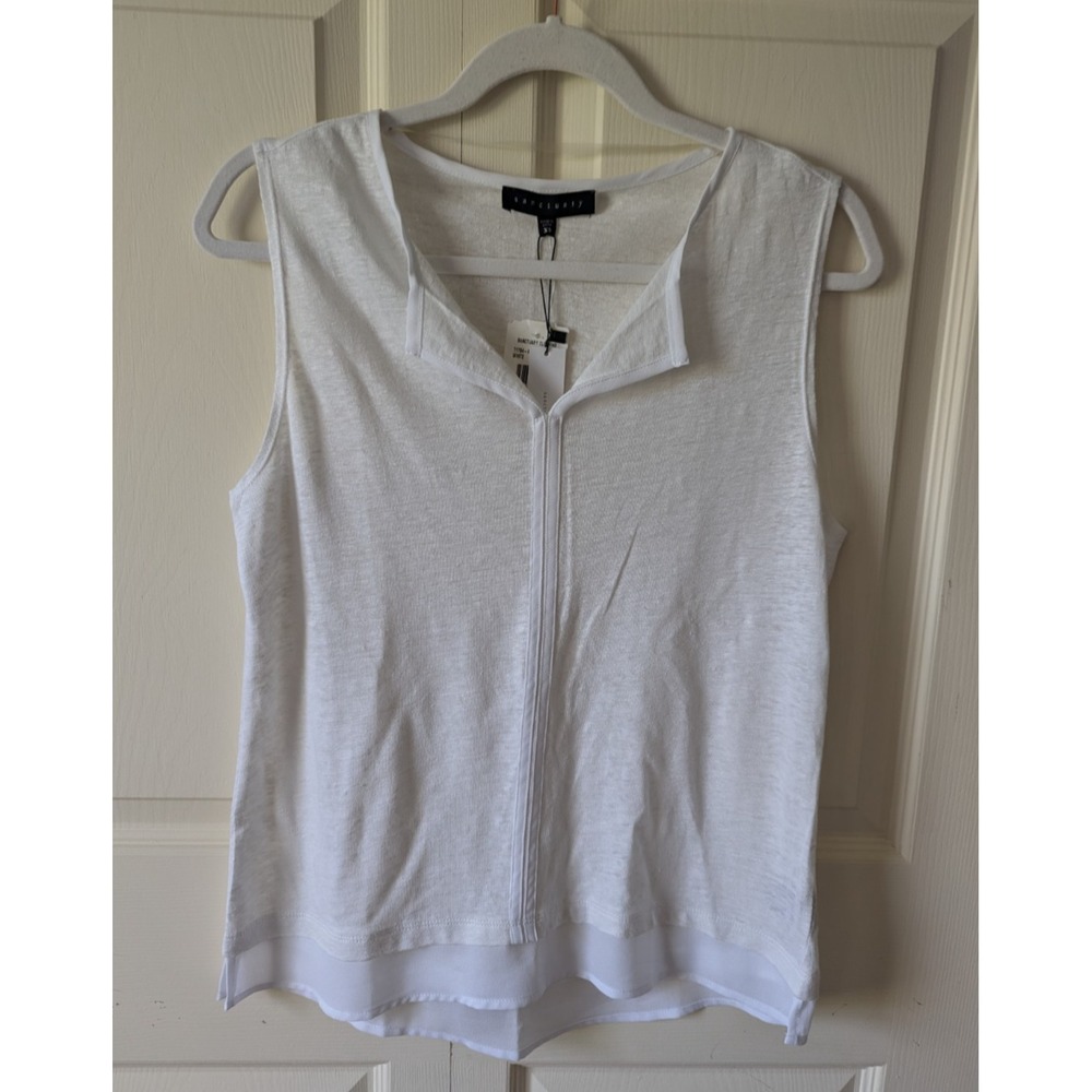 Sanctuary Hanna Shell Linen Tee Womens Sz XS Tank Top Shirt NWT Coastal Beach
